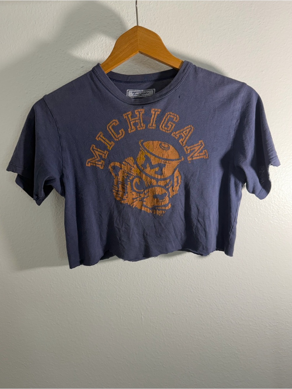 Michigan Navy Graphic Crop Tee - Women's Casual Top